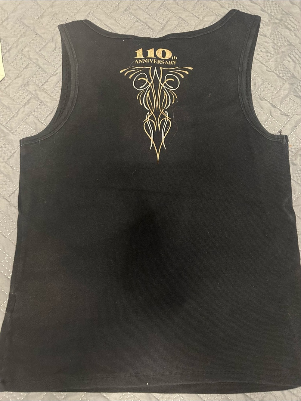 Women’s Harley-Davidson Black Tee with Subtle gold 110 anniversary Logo Detail - Picture 2 of 6